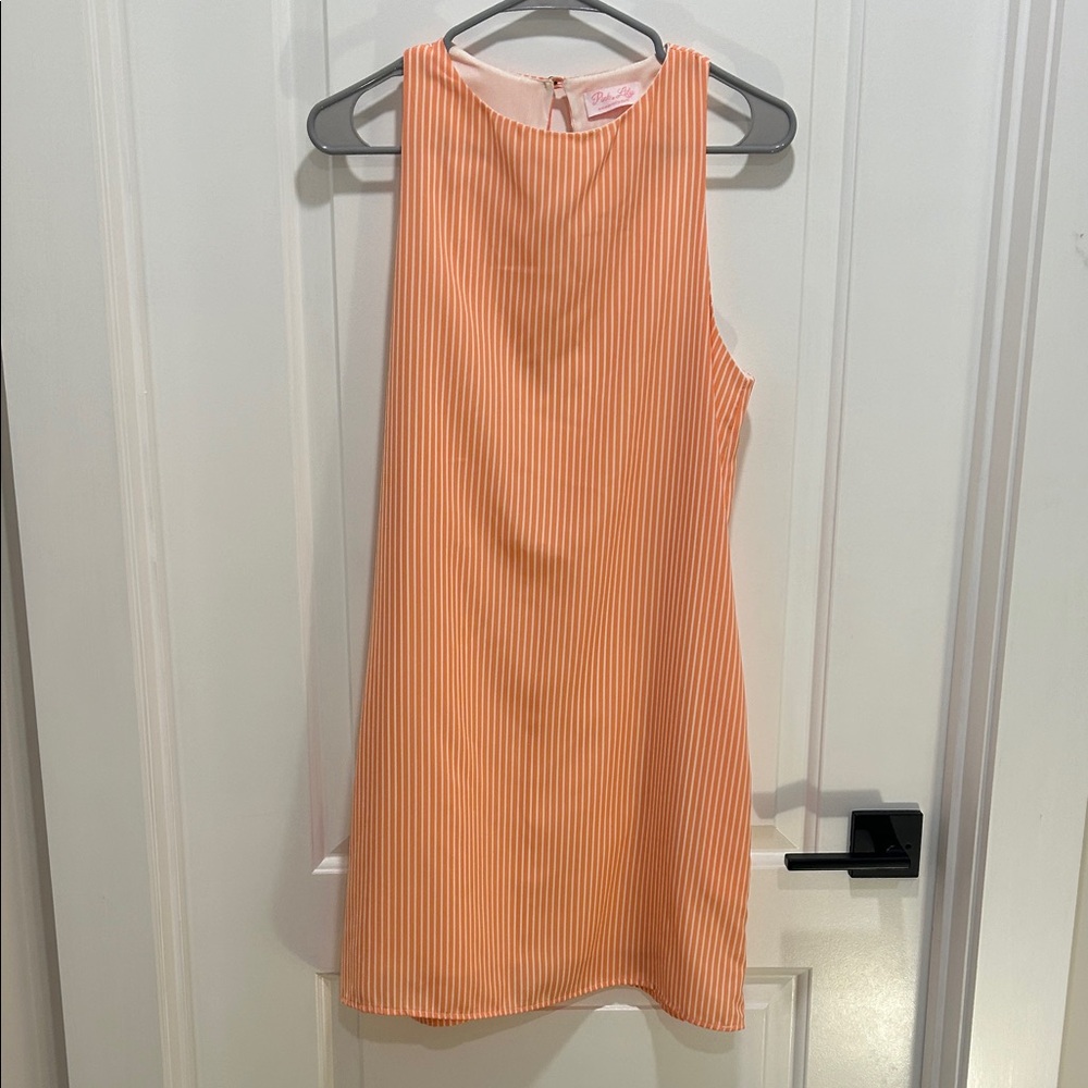 Pink Lily Orange and White Striped Dress